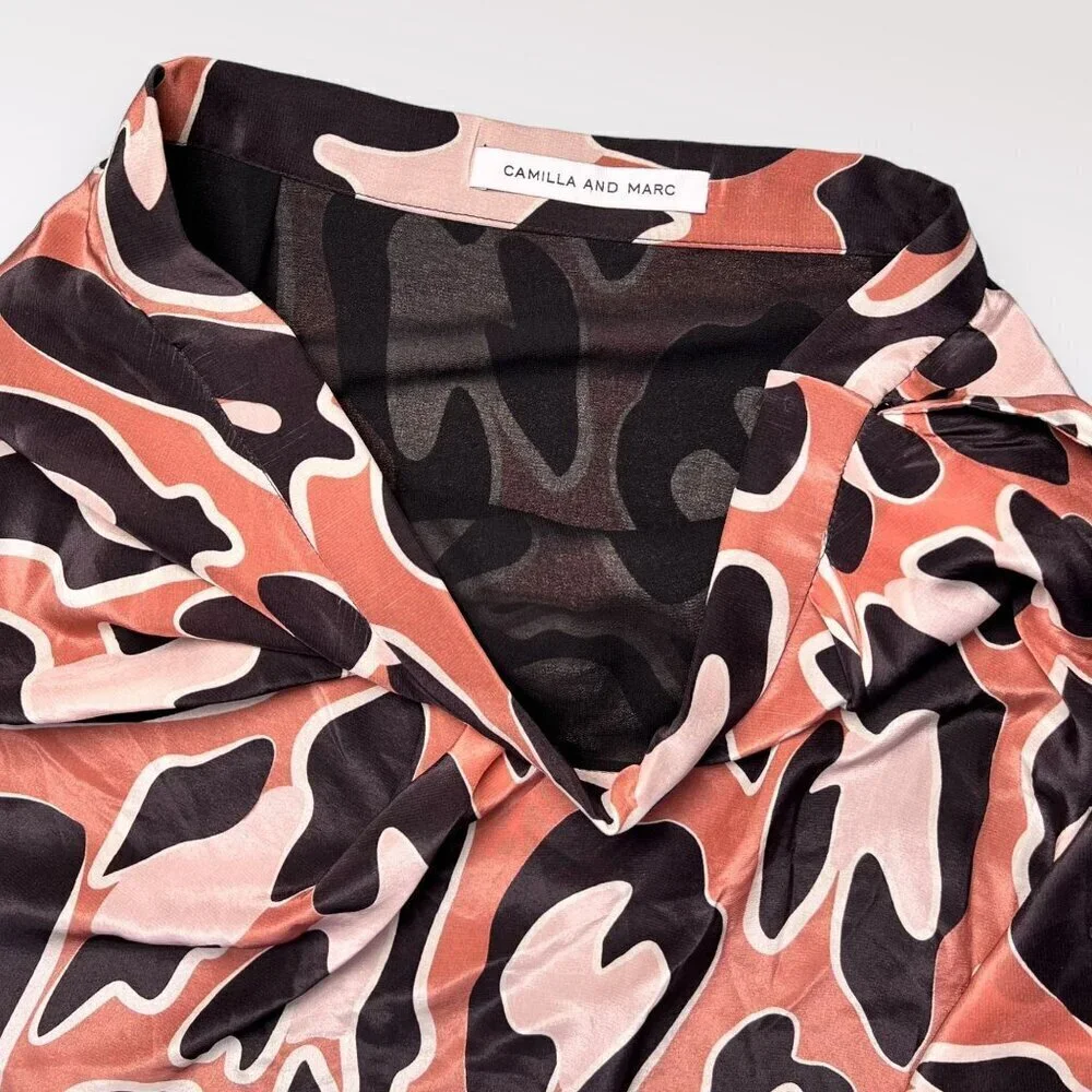 camilla & marc Animal Print Midi Skirt - Black, Pink, Cream